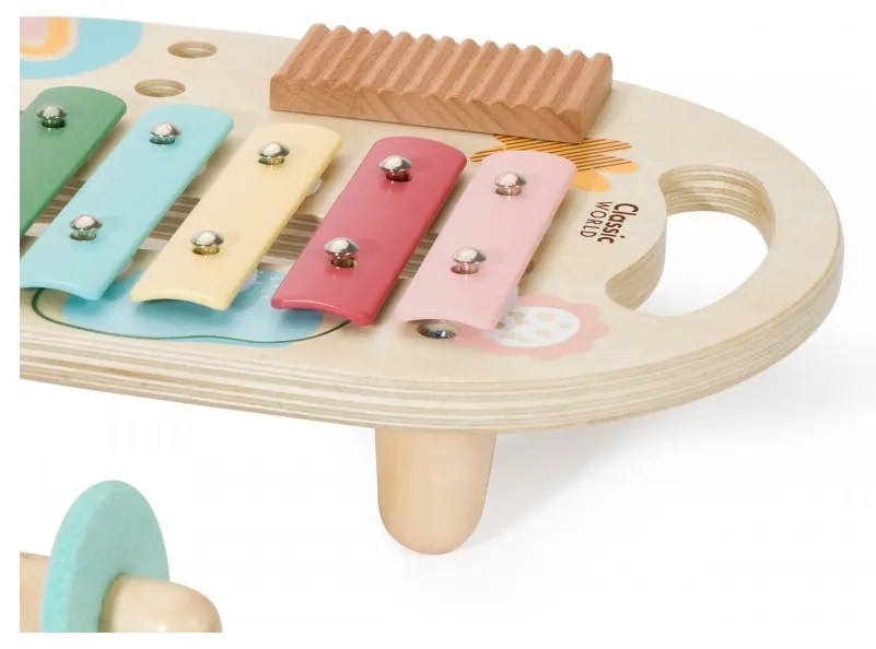Classic world zestaw instrumenty muzyczne dla dzieci cymbałki bębenek grzechotka 5 el.