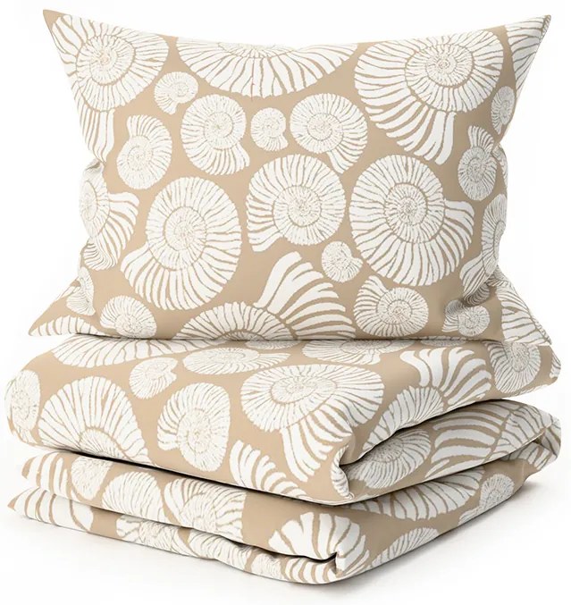 PrzytulneMieszkanie.pl PrzytulneMieszkanie.pl Pościel z mikrofibry SNAIL SHELL brązowa Rozmiar pościeli: 2 szt 70 x 90 cm | 200 x 220 cm