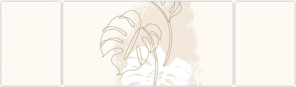 Obraz - Line art monstera N⁰1 (170x50 cm)