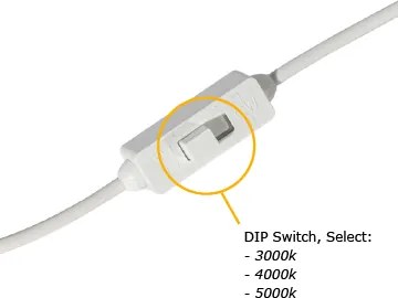 Wpuszczany reflektor biały z LED 3000K-5000K z przełącznikiem DIP - Elias