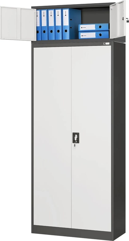 Nadstawka do szaf biurowych Jan Nowak 90x40x38 cm Ewa antracyt/biały