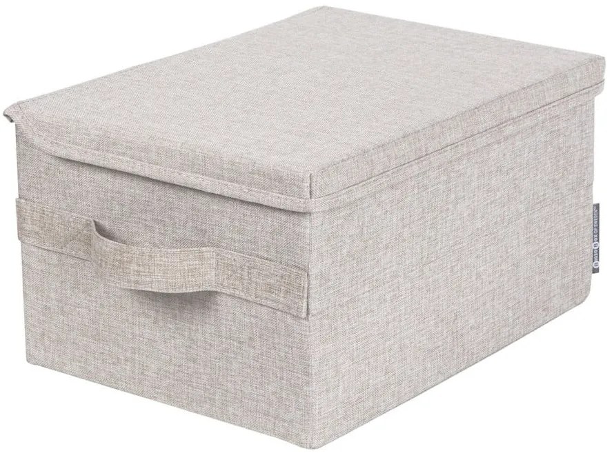 Beżowy tekstylny pojemnik z pokrywką 35x19x26 cm Soft Storage – Bigso Box of Sweden