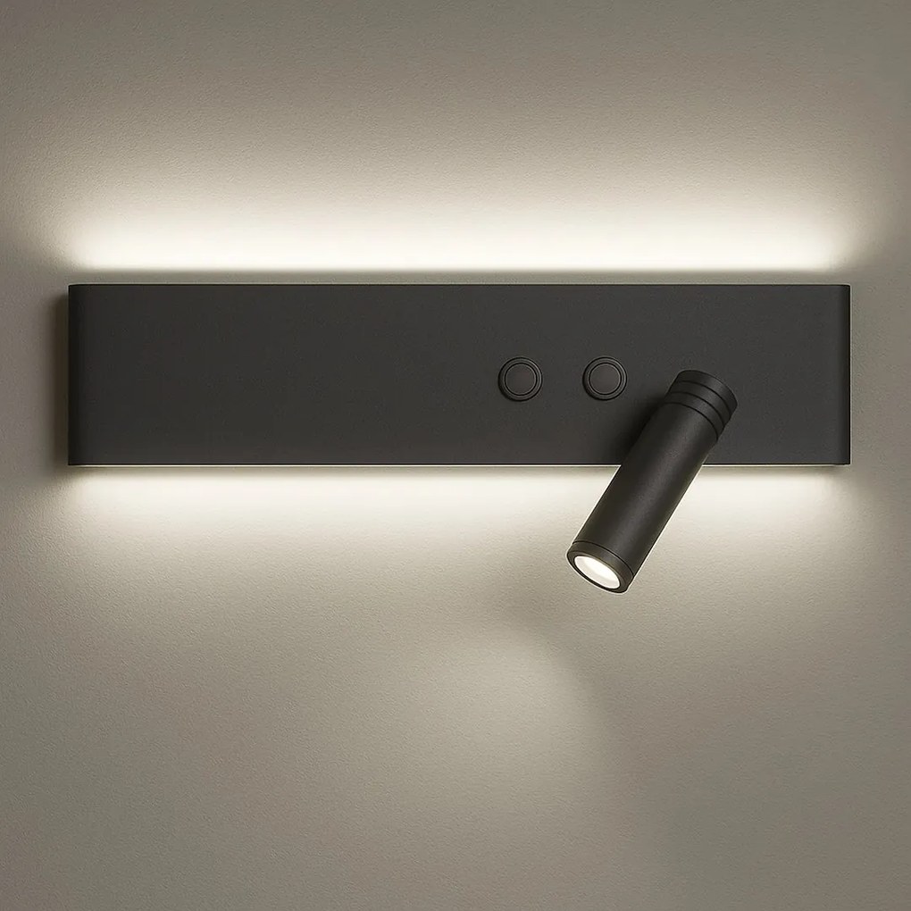 Kinkiet, lampka nocna Resort Czarny right 10W + 3W LED 4000K