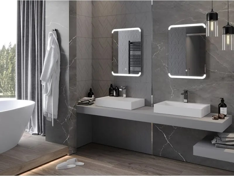 Mexen Nida lustro łazienkowe podświetlane 50 x 70 cm, LED 6000K, antypara - 9806-050-070-611-00
