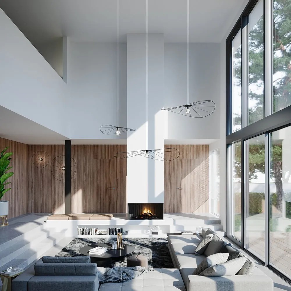 Czarna lampa wisząca ø 110 cm Elliot – Sollux