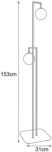 Stojąca lampa czarno-transparentna T1-B87