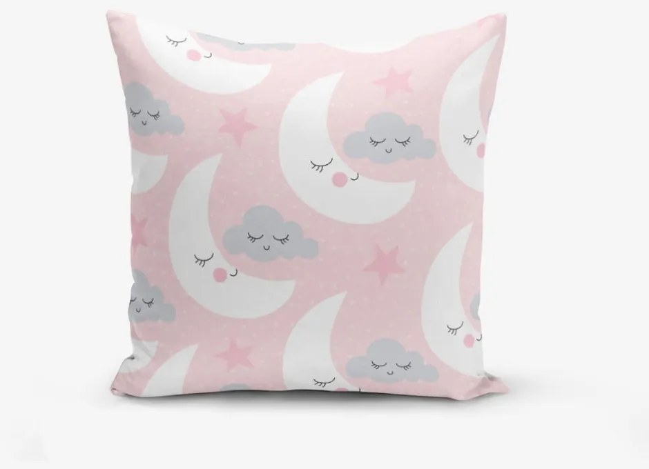 Poszewka na poduszkę z domieszką bawełny Minimalist Cushion Covers With Points Moon And Cloud, 45x45 cm
