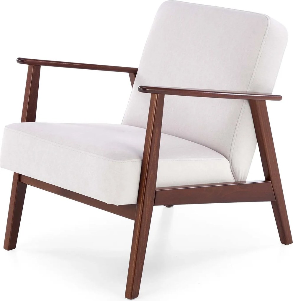 Fotel do salonu z drewnianymi podłokietnikami Milano 1S Halmar