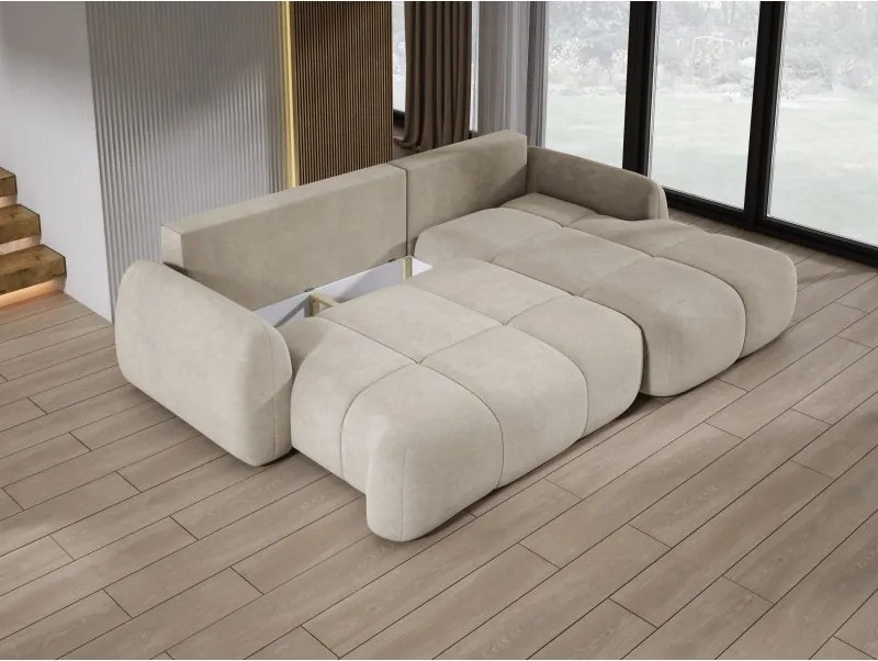 Narożnik COCO z funkcją spania poduszkami i pojemnikiem Cloud 03 DOMOHOME