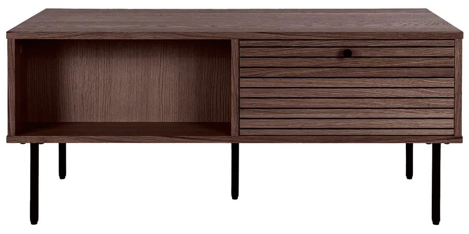 Ciemnobrązowy stolik w dekorze dębu 50x100 cm Kyoto – House Nordic