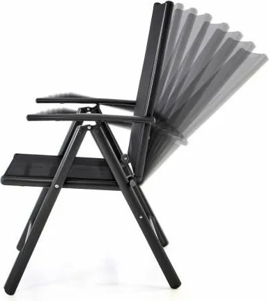 Zestaw dwóch regulowanych krzeseł ogrodowych - czarny