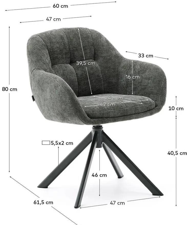 Ciemnozielone krzesło Dorina – Kave Home