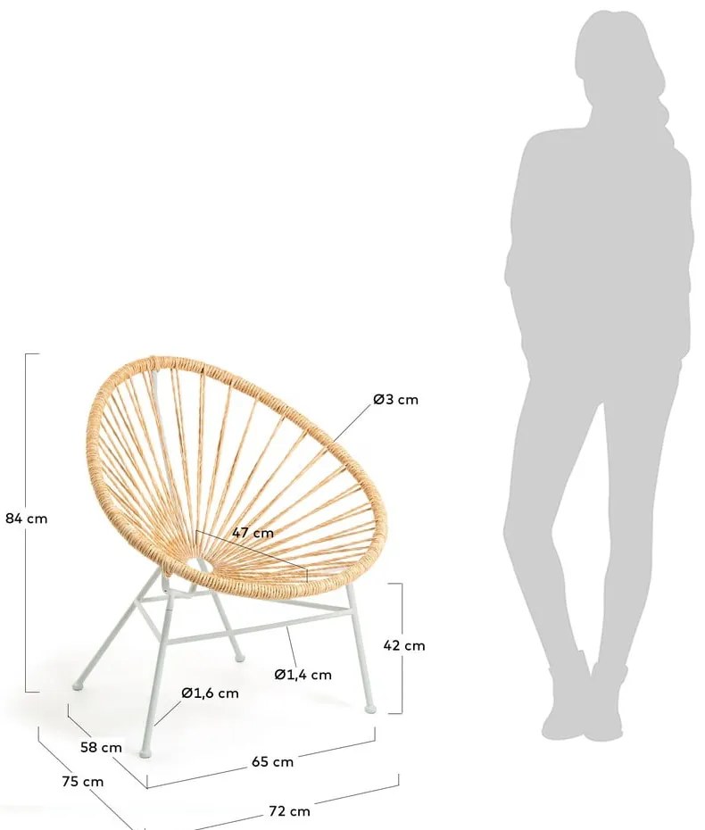 Jasnobrązowy fotel Kave Home Samantha