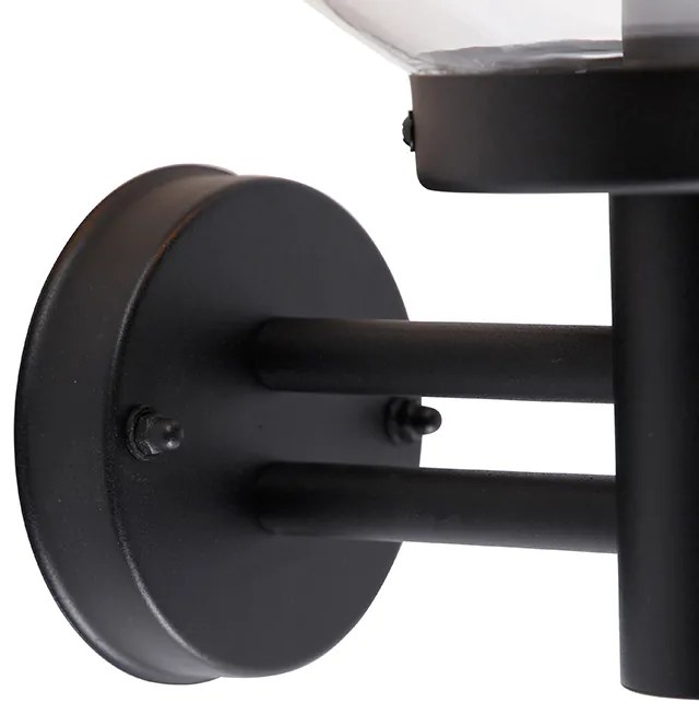 Zewnetrzna Lampa ścienna zewnętrzna czarna z tworzywa sztucznego IP44 ze stali nierdzewnej - Sfera Nowoczesny Oswietlenie zewnetrzne