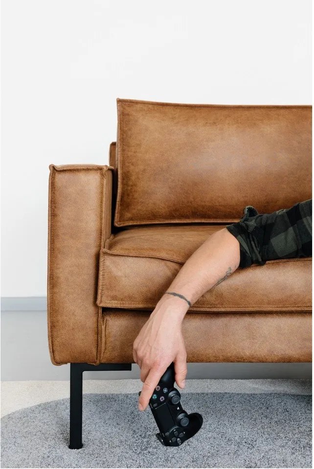 Jasnobrązowa sofa ze sztucznej skóry Scandic Rate