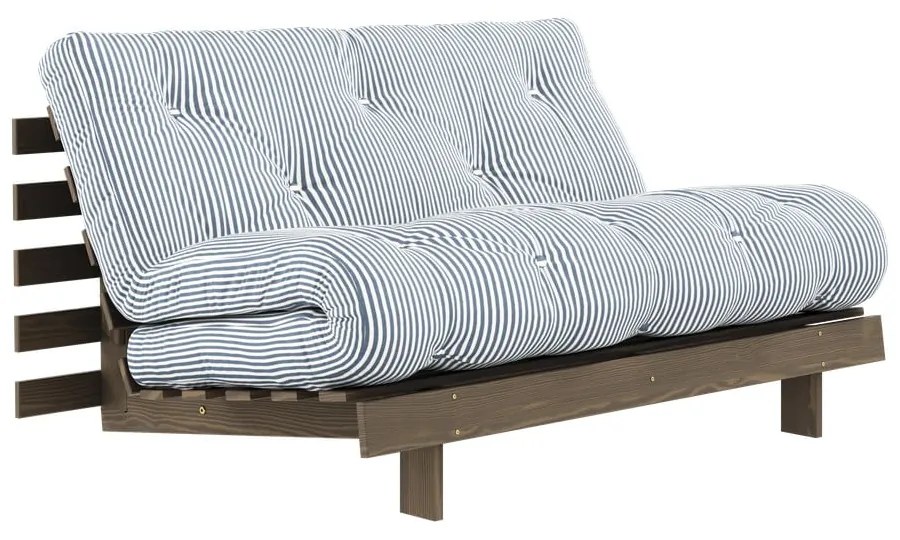 Biała/jasnoniebieska rozkładana sofa 140 cm Roots - Karup Design