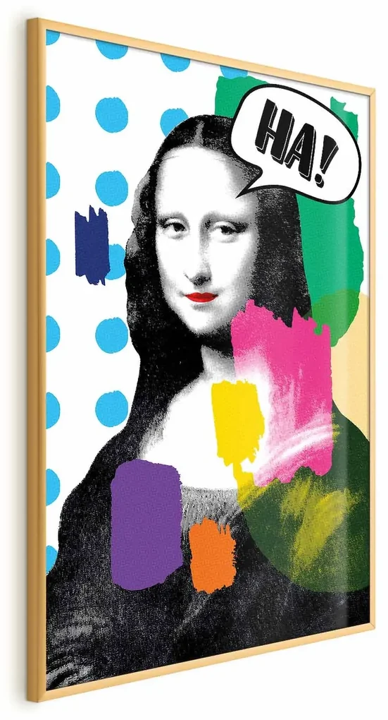 Plakat Mona Lisa Pop-art 40x60 cm z ramą złotą bez marginesu ARTGEIST B
