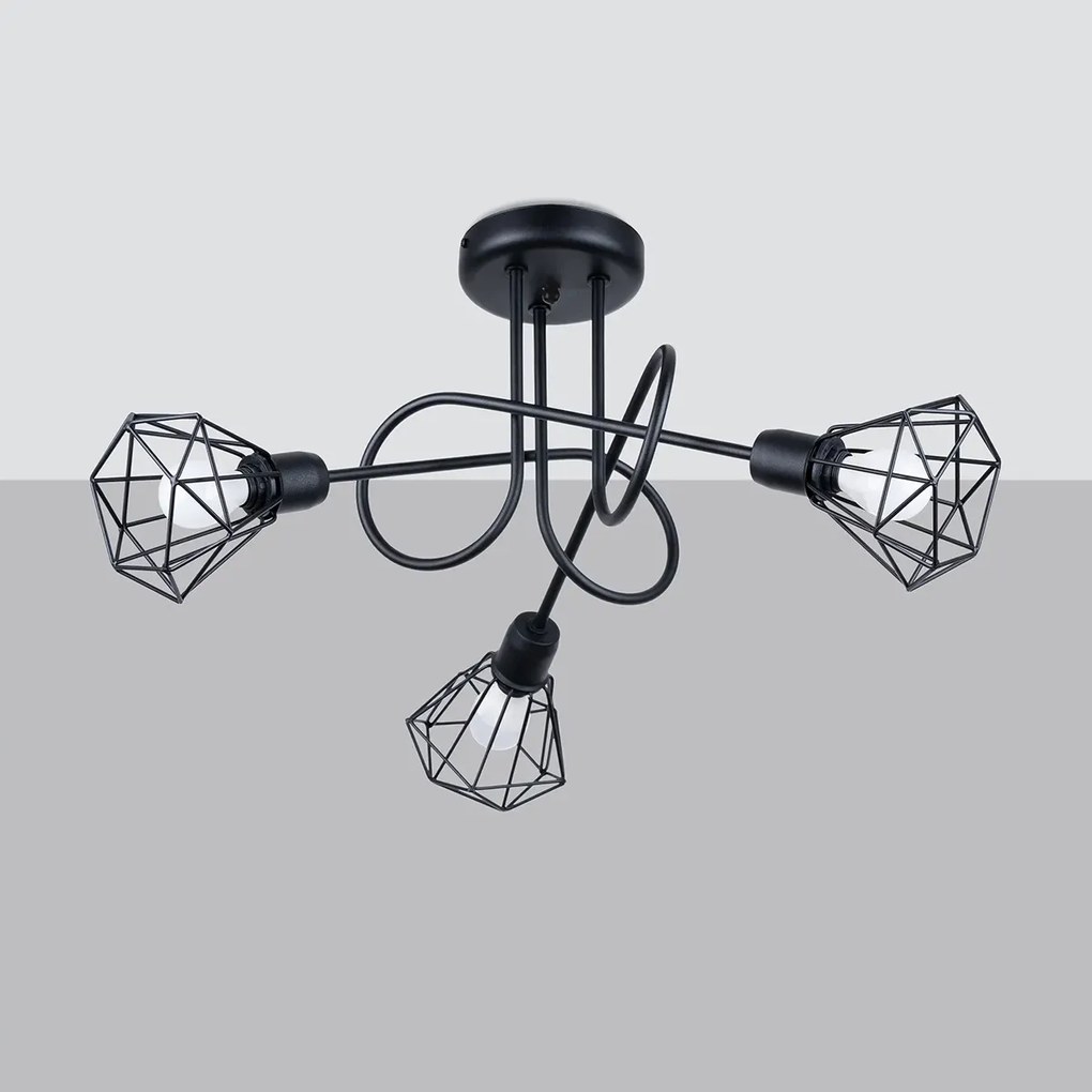 Żyrandol ARTEMIS 3S czarny SOLLUX LIGHTING