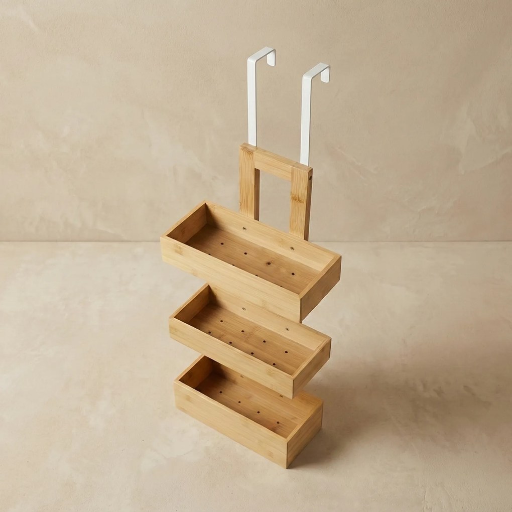 Bambusowy wieszak łazienkowy na drzwi RANT, 74 cm