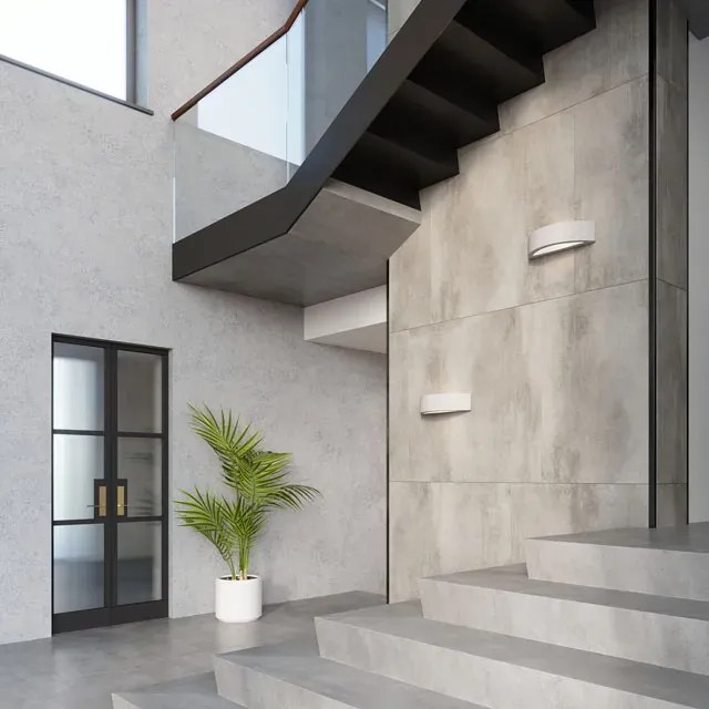 Półokrągły betonowy kinkiet loft - S176-Velmo