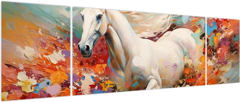 Obraz - Malowanie konia (170x50 cm)