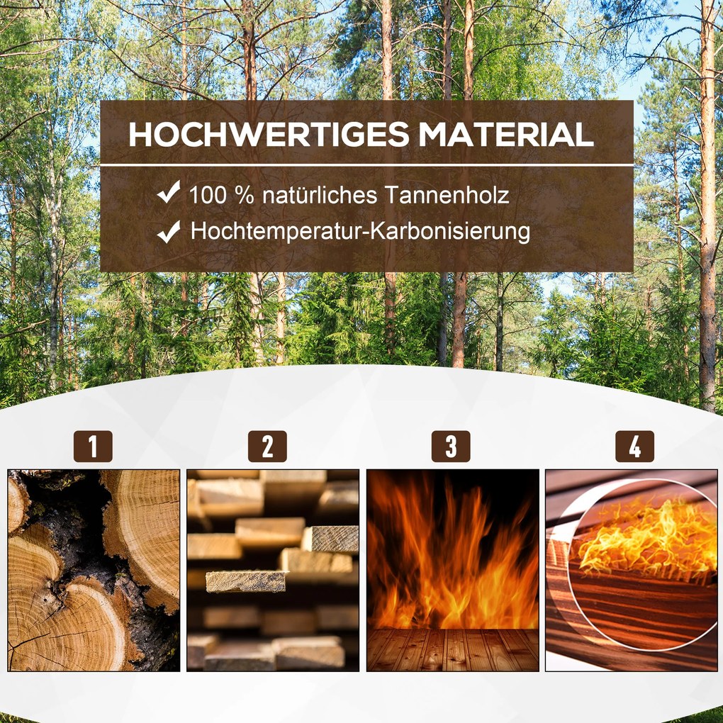 Outsunny drewniana skrzynka na rośliny 120x40x40cm jodła podwyższona grządka na zioła i warzywa | Aosom PL