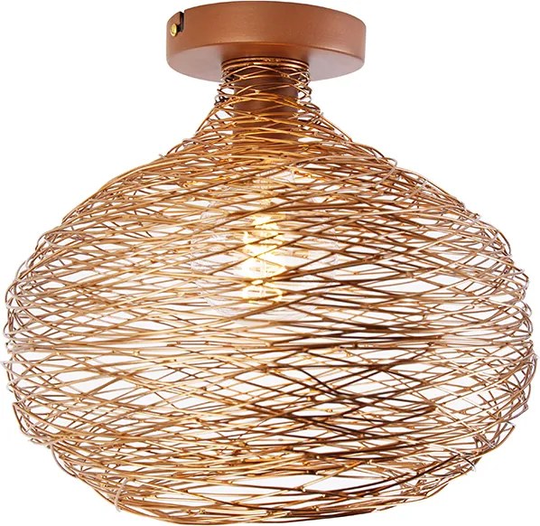 Designerska lampa sufitowa miedziana - Sarella