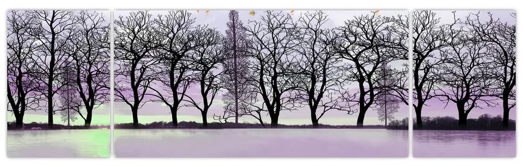 Obraz - Łodka na jeziorze (170x50 cm)