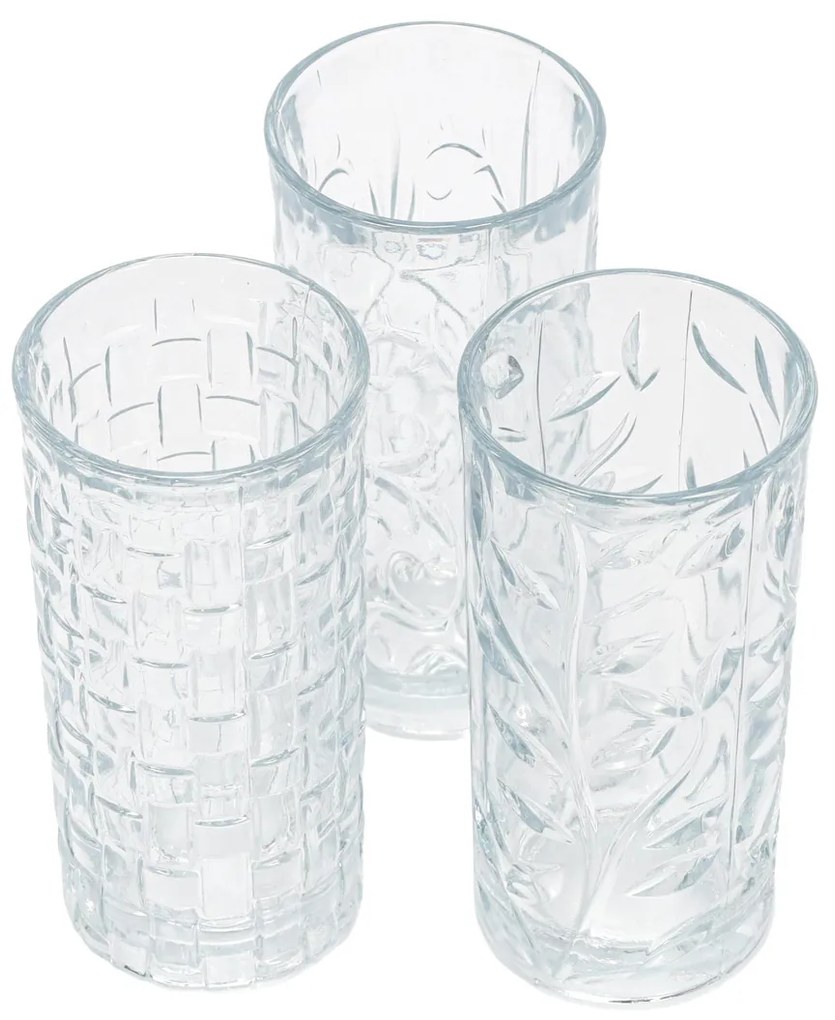 Zestaw 3 szklanek we wzory, 380 ml