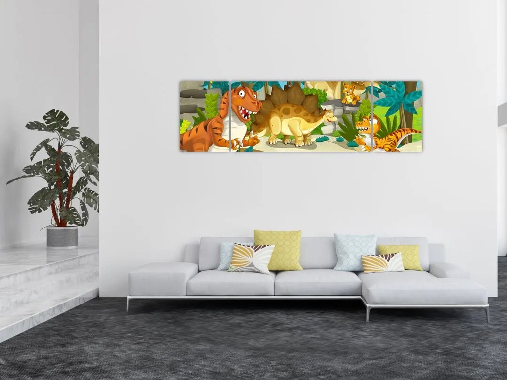 Obraz - Dinozaury (170x50 cm)