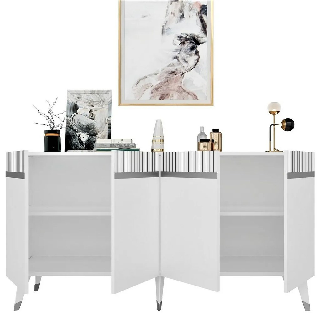 Szafka Defne White and Silver