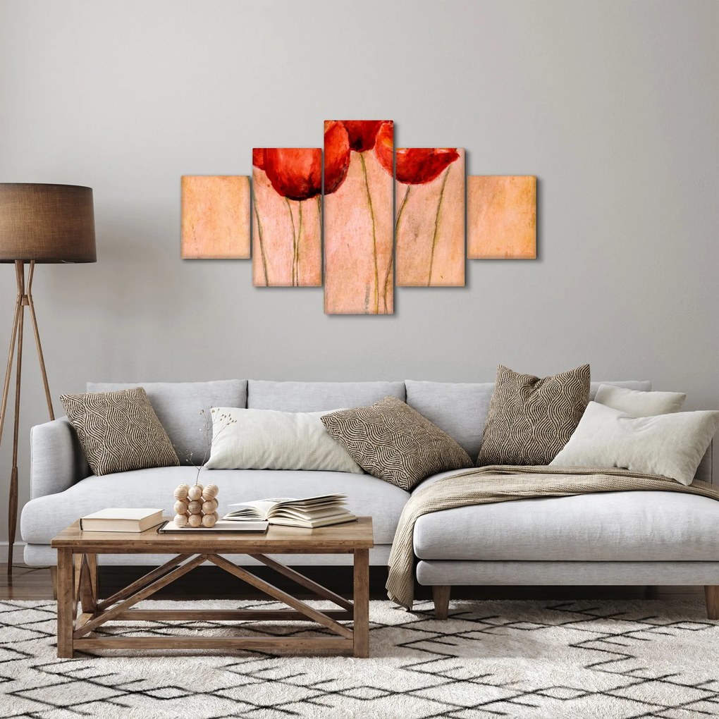Obraz - Czerwone tulipany (125x70 cm)
