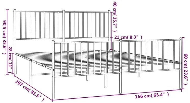 Białe metalowe łóżko małżeńskie w stylu loft 160x200 cm - Romaxo