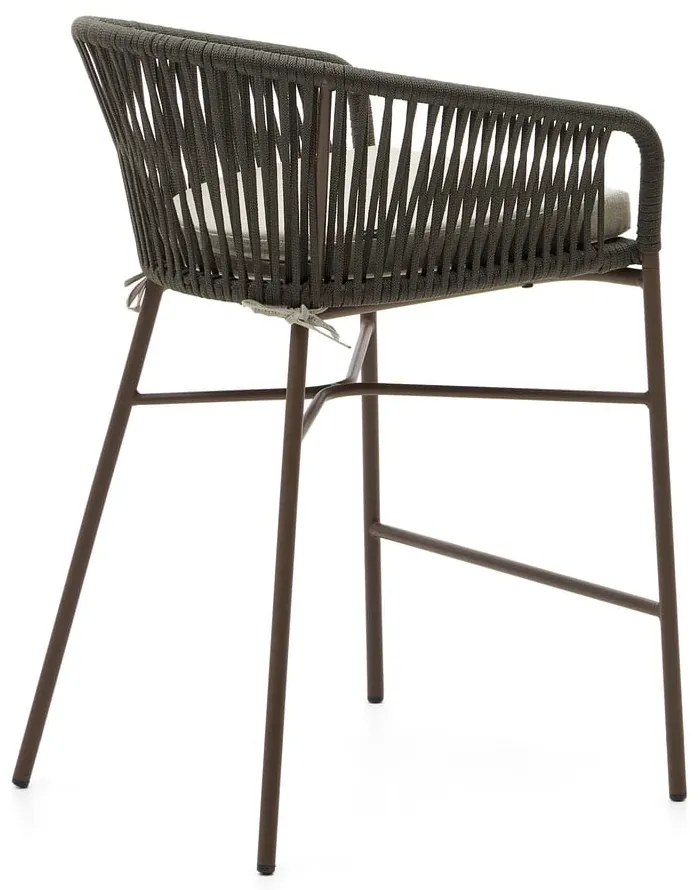 Zielony metalowy/tapicerowany hoker ogrodowy Yanet – Kave Home