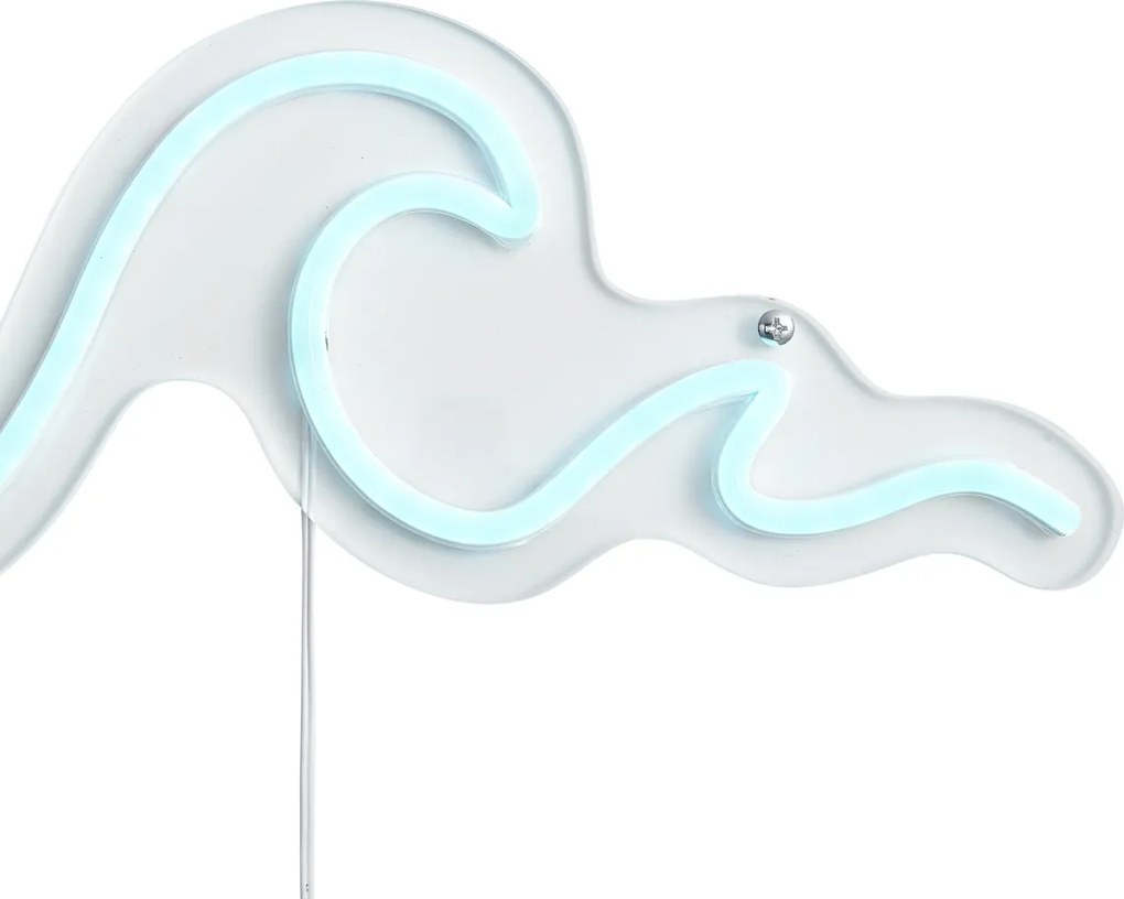 Neonowa lampa ścienna niebieska z LED - Wave