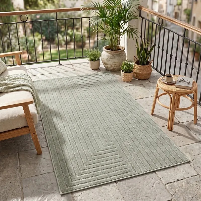Dywan uniwersalny Nova 3D Geometria oliwkowy 160 cm x 230 cm