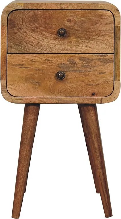 Artisan Furniture Mini dębowa zakrzywiona szafka nocna, sypialnia