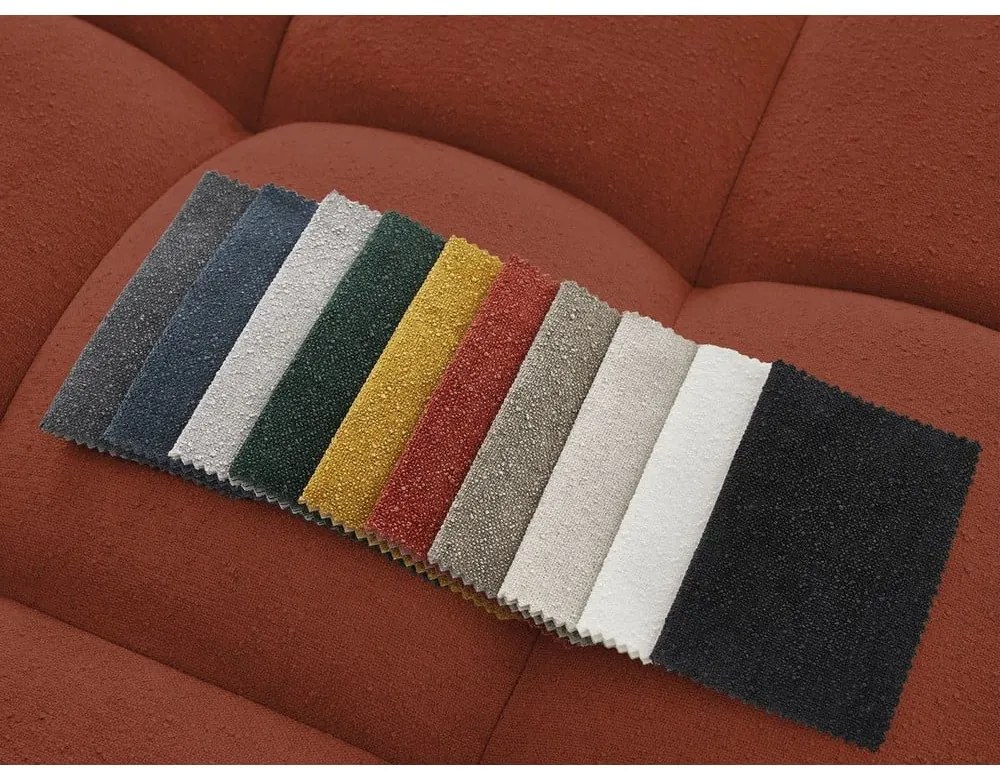Ceglasty podnóżek z materiału bouclé Everest – Bobochic Paris