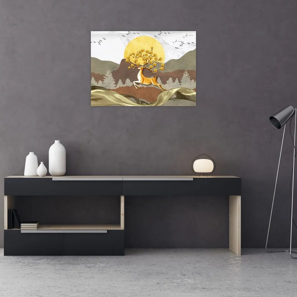 Obraz na szkle jelenia (70x50 cm)