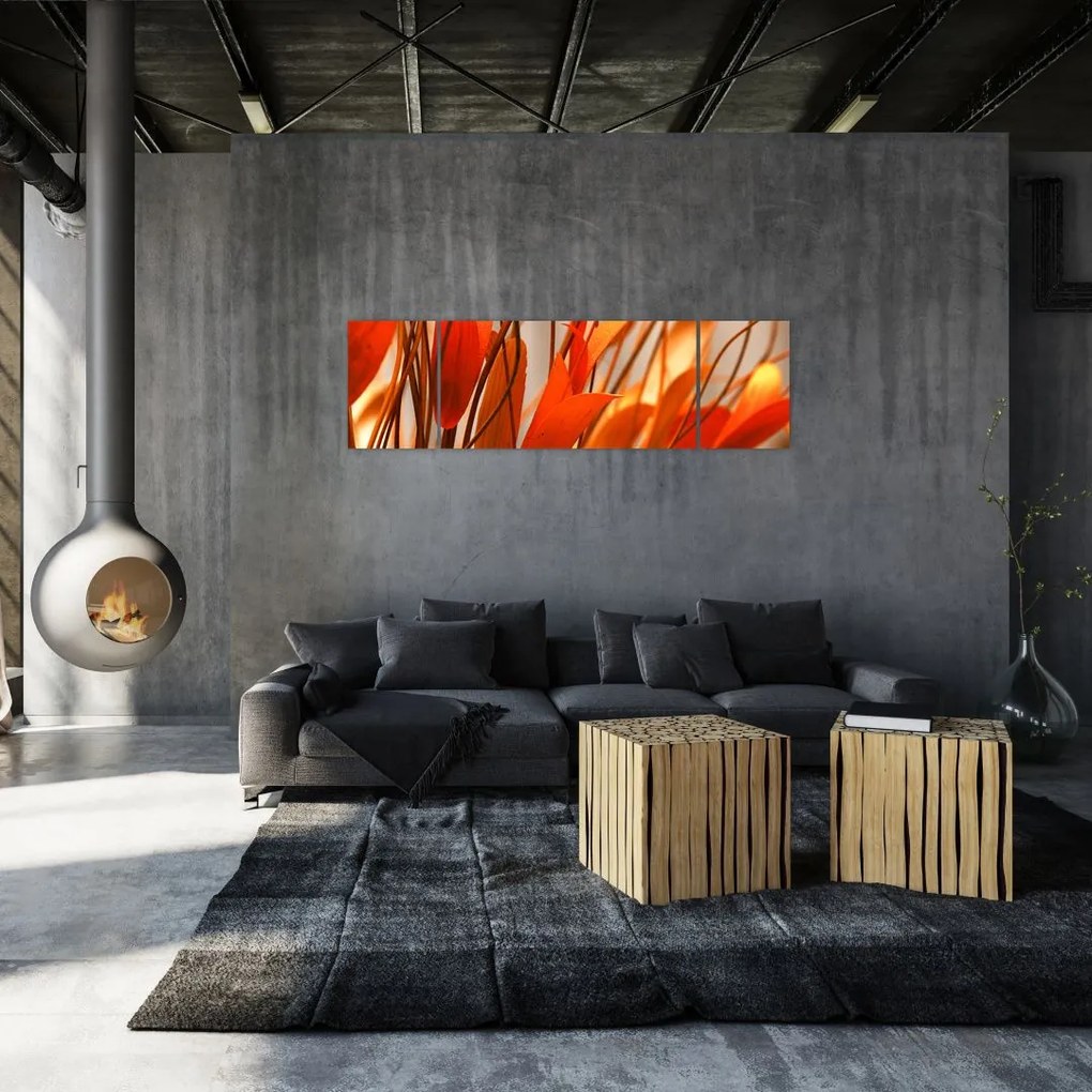 Obraz płatków kwiatów (170x50 cm)
