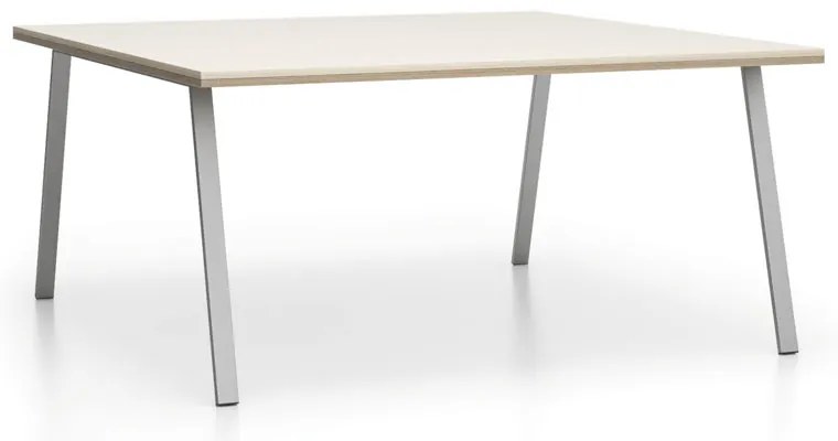 Biurko DOUBLE LAYERS, bez przegród, dąb naturalny/dąb bejcowany