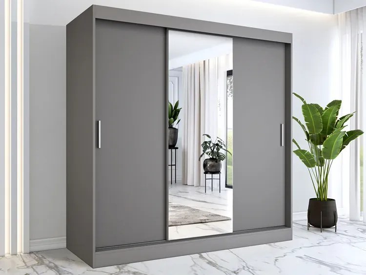 Szafa przesuwna antracyt 200 cm M7-T51