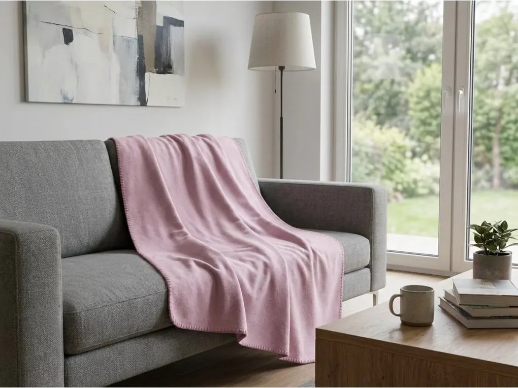 Koc flanelowy FLEORA, jasnofioletowy Rozmiar: 200 x 220 cm