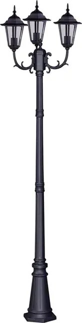 Czarna wysoka latarnia ogrodowa potrójna - 3X S325 W1-R93