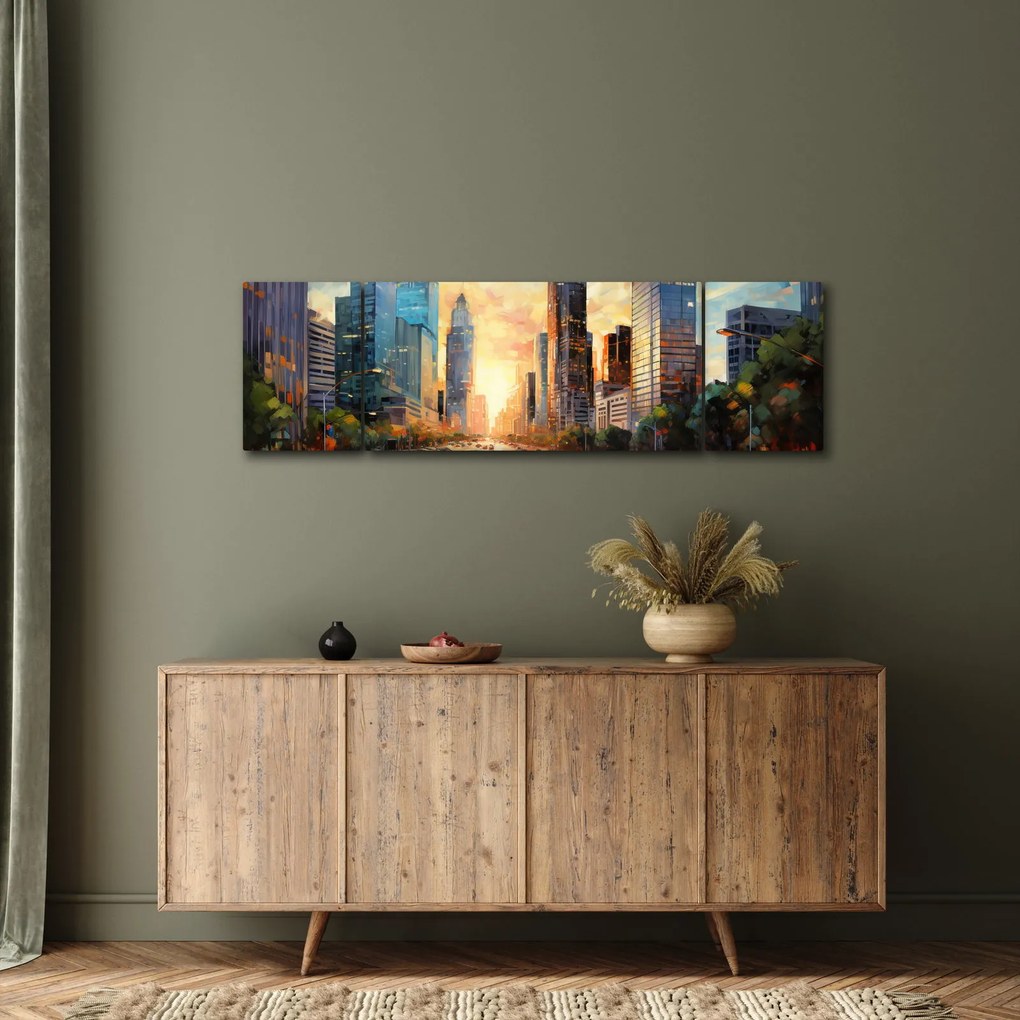 Obraz - Malowanie miasta (170x50 cm)