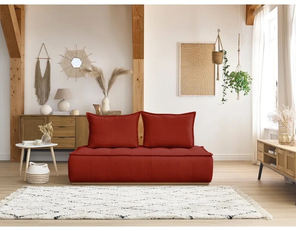 Ceglasta sofa z tkaniny szenilowej 175 cm Elisa – Bobochic Paris