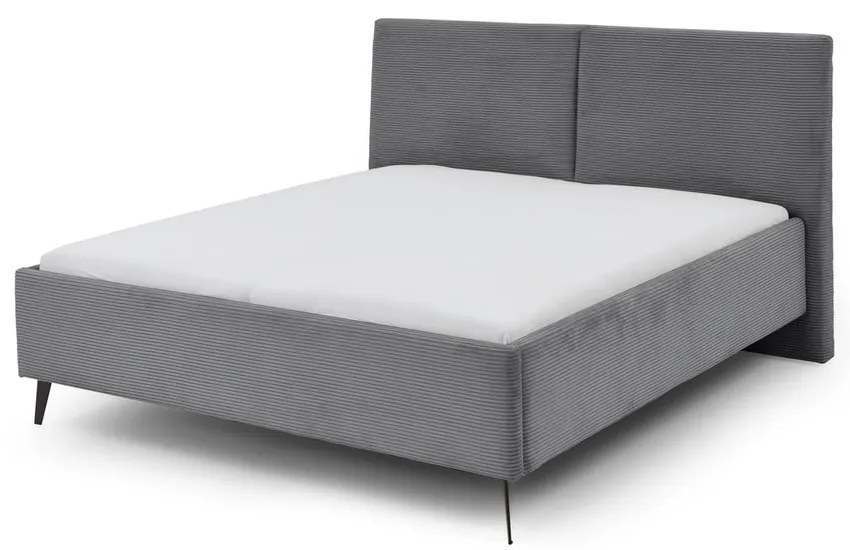 Szare tapicerowane łóżko dwuosobowe bez stelaża 180x200 cm Lando – Meise Möbel