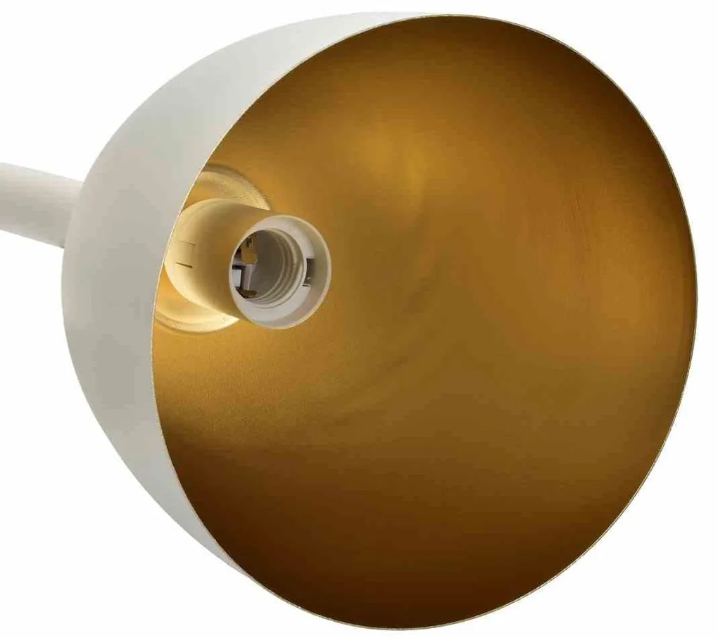 Lampa wisząca, pojedyncza biała/złota CLARK WHITE/GOLD 1xE27
