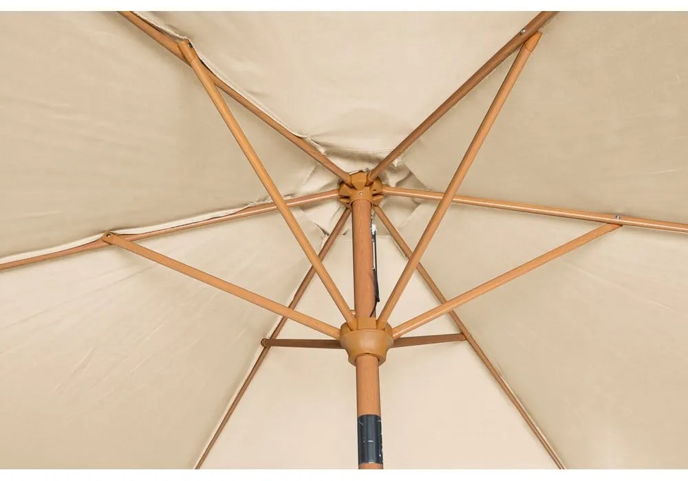 Beżowy parasol ogrodowy ø 300 cm Wood – Rojaplast