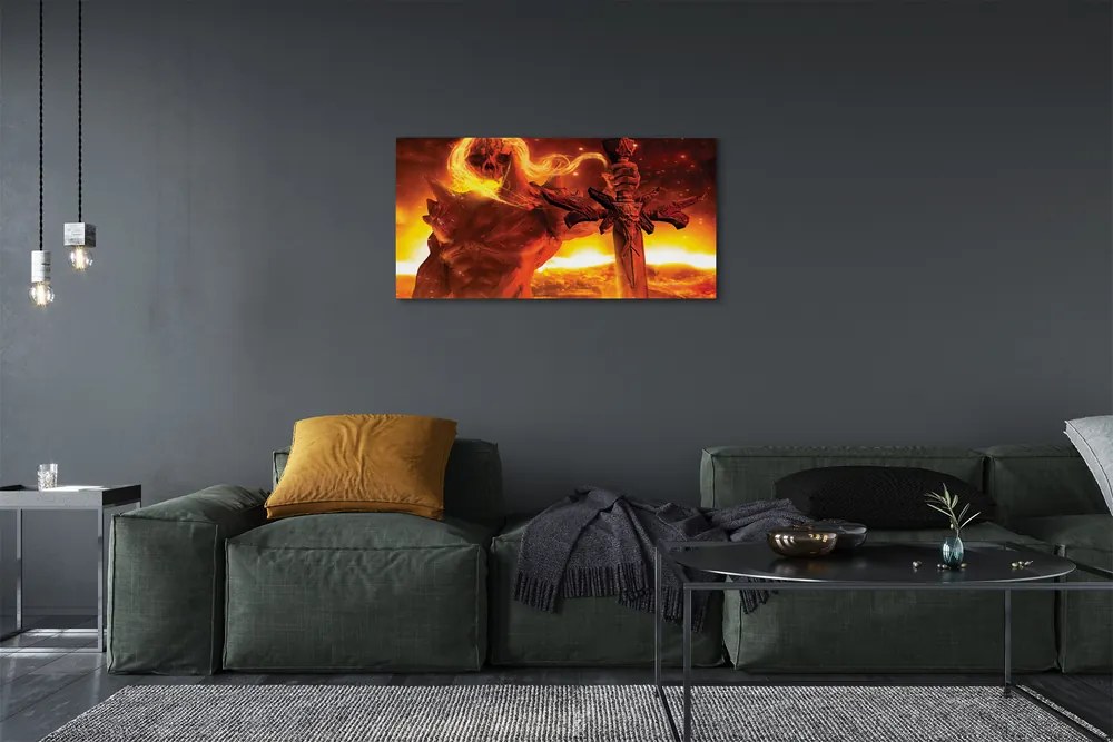 Duży obraz na płótnie Straszna Postać z Mieczem